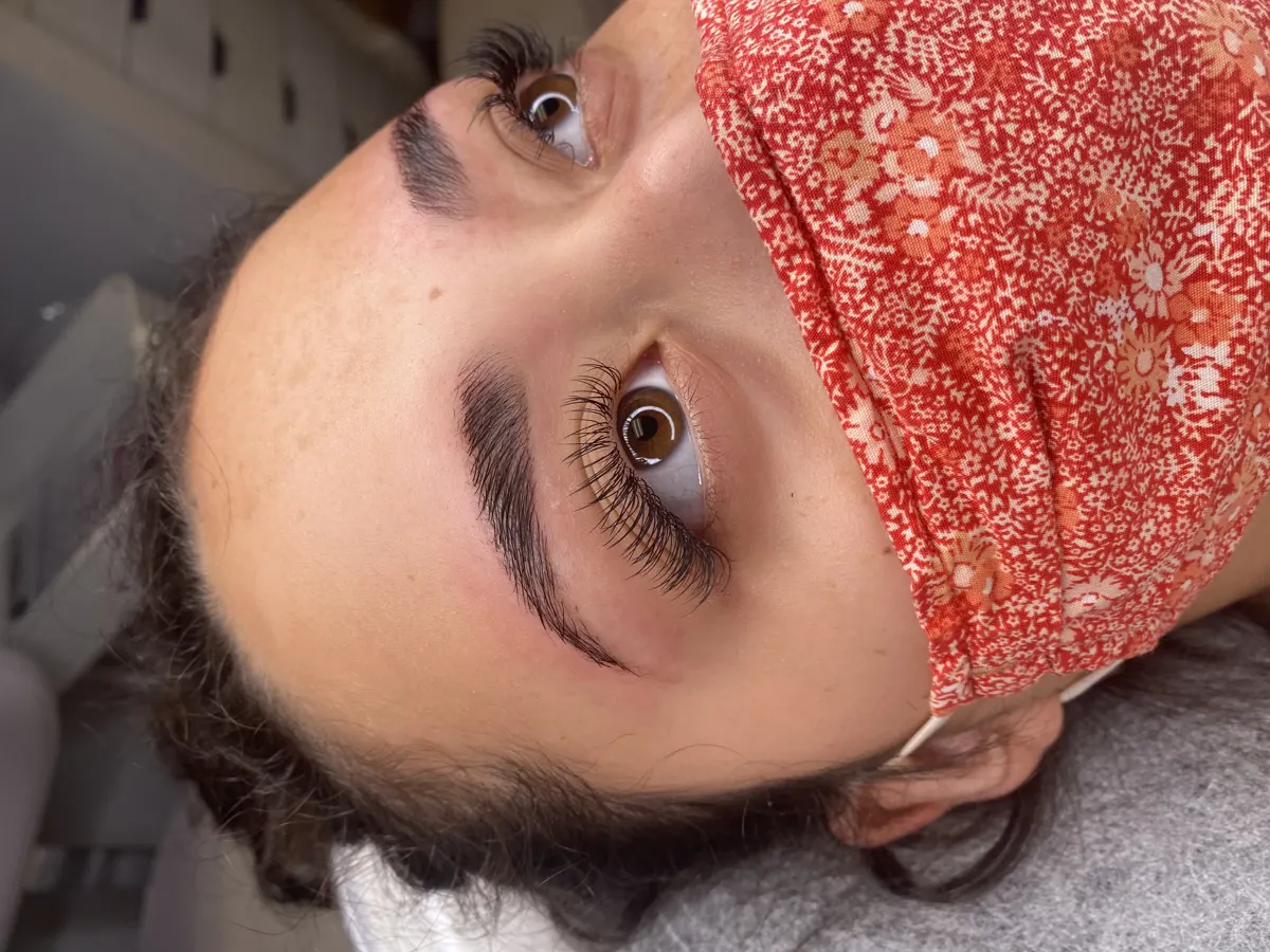 Before and after a keratin lash lift at Beauty Fetish